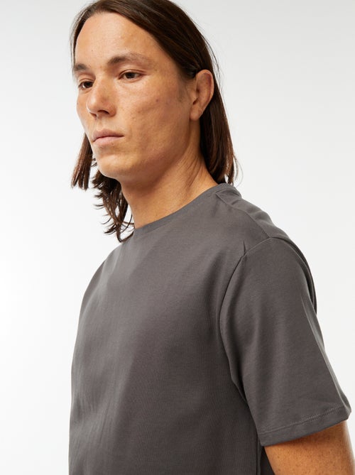 T-shirt scollo tondo in cotone - Kiabi