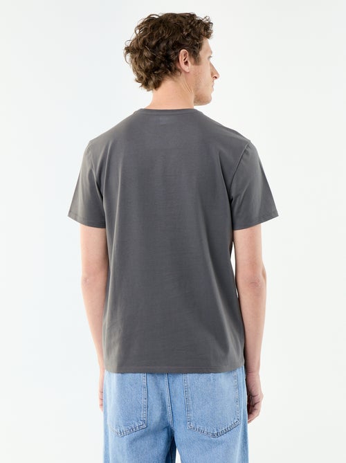 T-shirt scollo tondo in cotone - Kiabi
