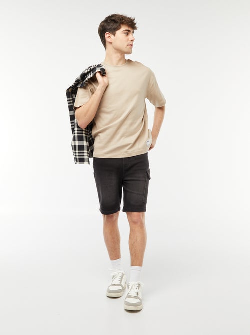 T-shirt scollo tondo in cotone - Kiabi