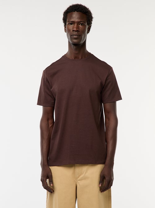 T-shirt scollo tondo in cotone - Kiabi