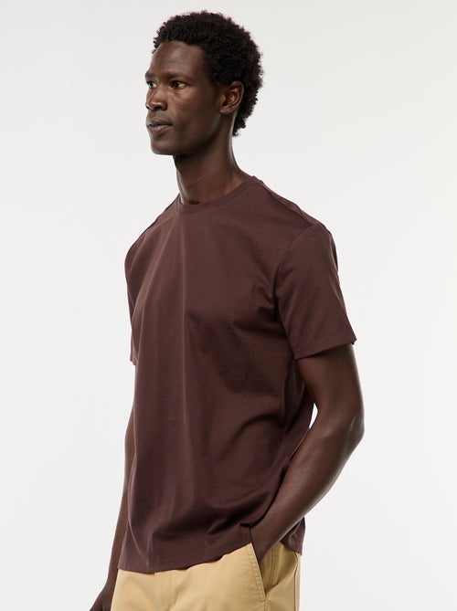 T-shirt scollo tondo in cotone - Kiabi