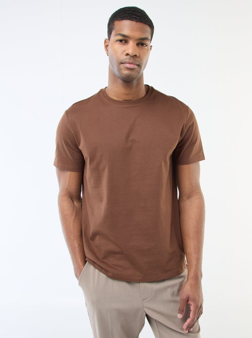 T-shirt scollo tondo in cotone - Kiabi