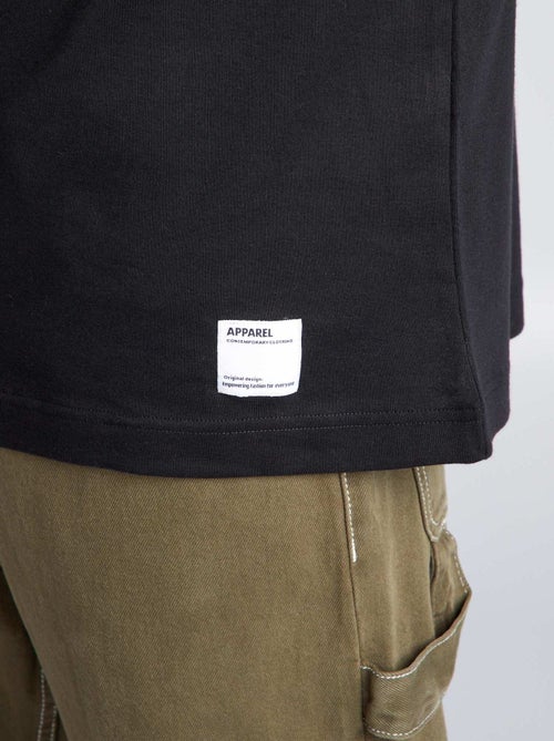 T-shirt scollo tondo in cotone - Kiabi