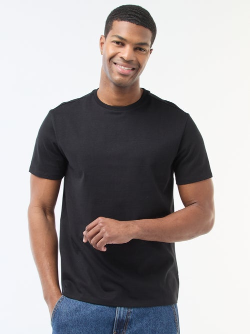 T-shirt scollo tondo in cotone - Kiabi