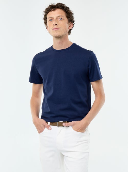 T-shirt scollo tondo in cotone - Kiabi