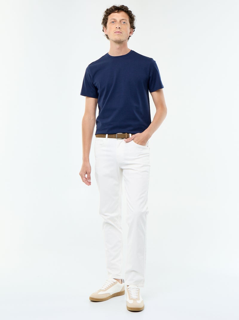 T-shirt scollo tondo in cotone Nero - Kiabi