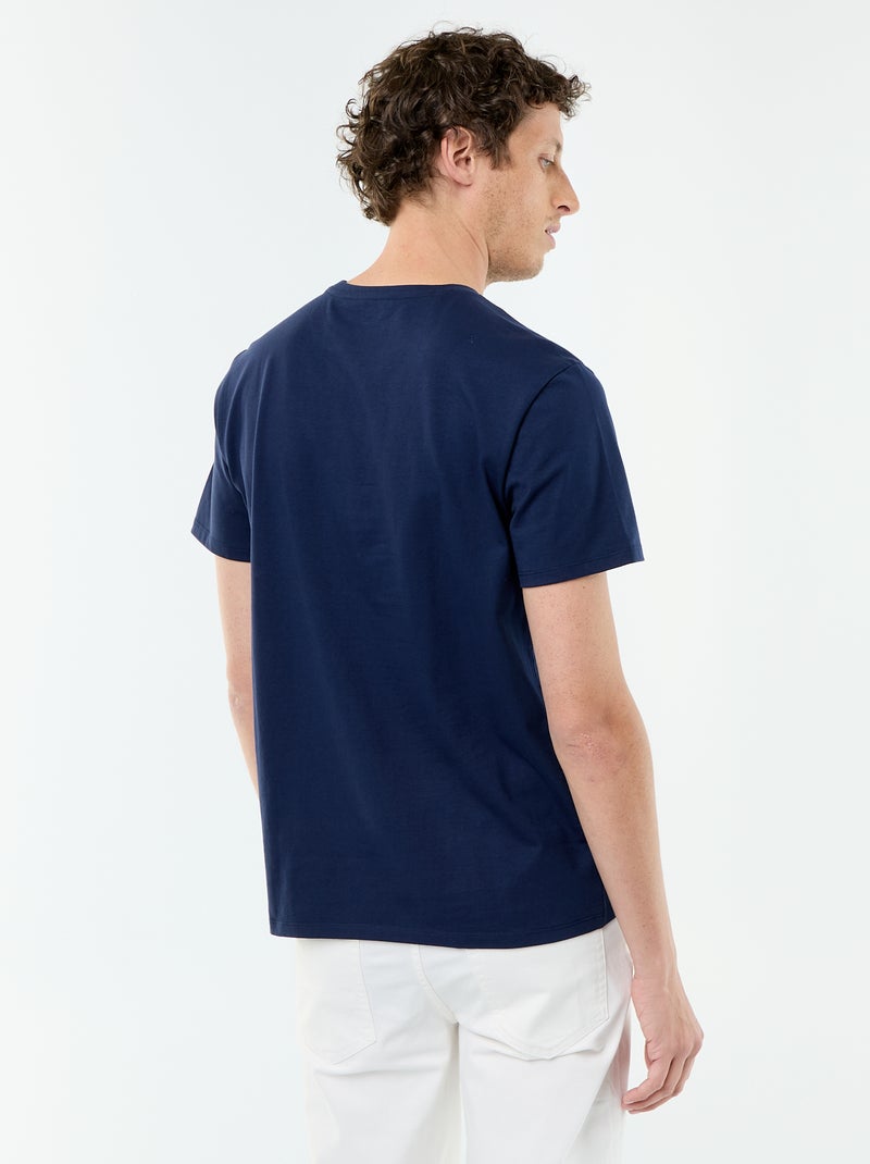 T-shirt scollo tondo in cotone Nero - Kiabi