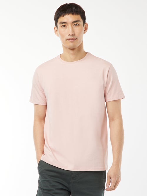 T-shirt scollo tondo in cotone - Kiabi