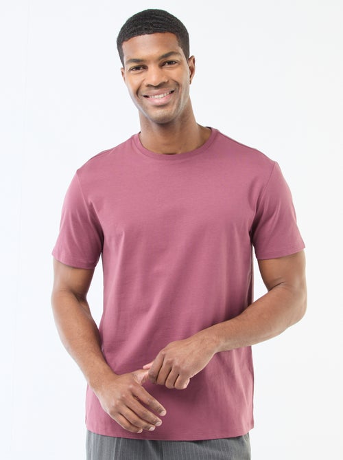 T-shirt scollo tondo in cotone - Kiabi