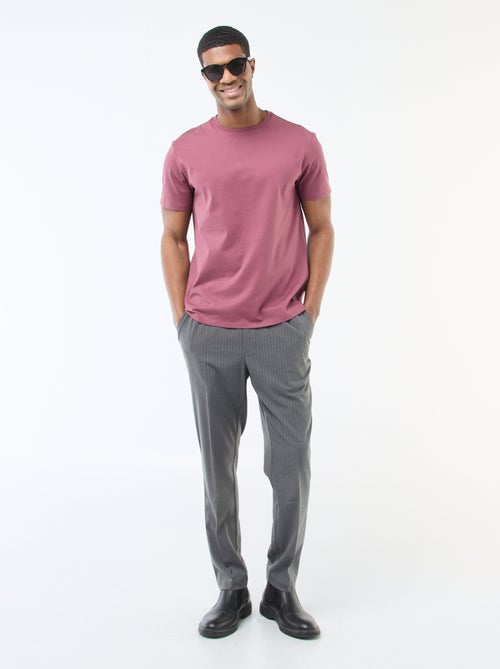 T-shirt scollo tondo in cotone - Kiabi