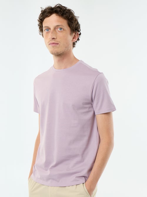 T-shirt scollo tondo in cotone - Kiabi