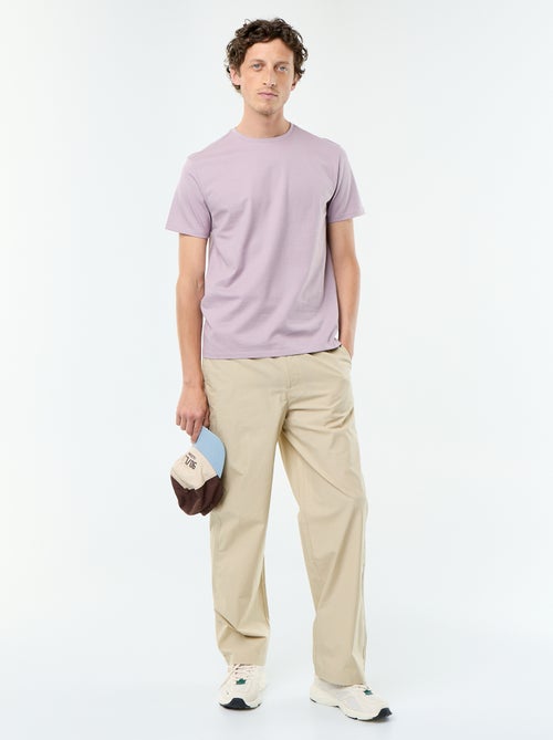 T-shirt scollo tondo in cotone - Kiabi