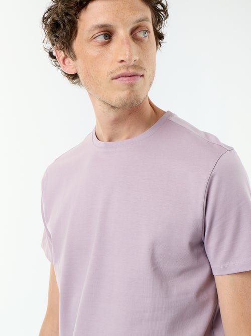 T-shirt scollo tondo in cotone - Kiabi
