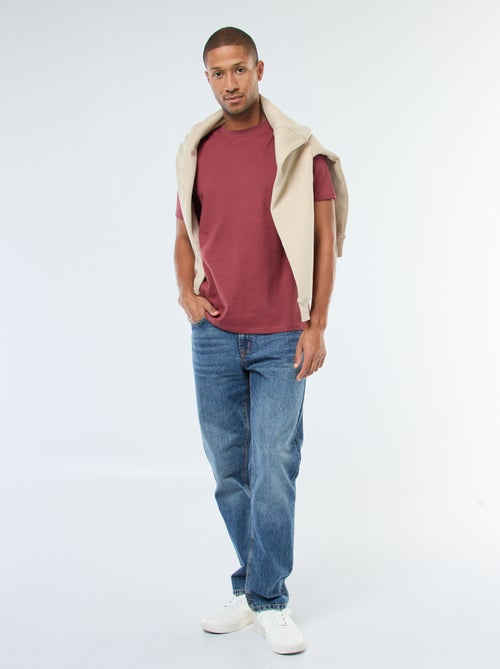 T-shirt scollo tondo in cotone - Kiabi