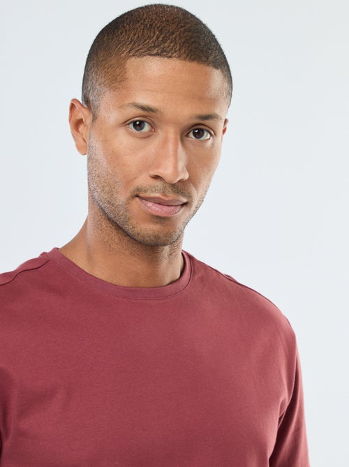 T-shirt scollo tondo in cotone - Kiabi