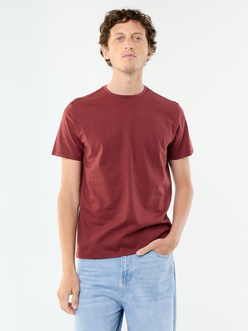T-shirt scollo tondo in cotone - Kiabi