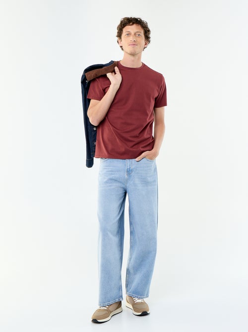 T-shirt scollo tondo in cotone - Kiabi
