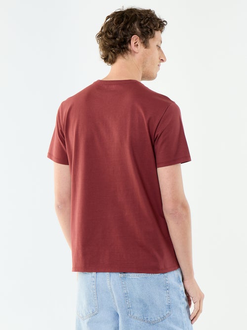 T-shirt scollo tondo in cotone - Kiabi