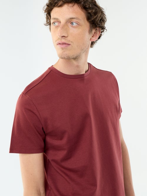 T-shirt scollo tondo in cotone - Kiabi