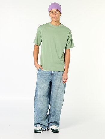 T-shirt scollo tondo in cotone