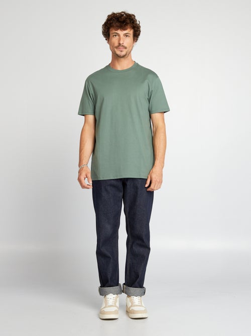 T-shirt scollo tondo in cotone - Kiabi