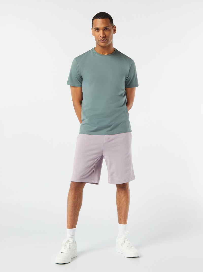 T-shirt scollo tondo in cotone VERDE - Kiabi