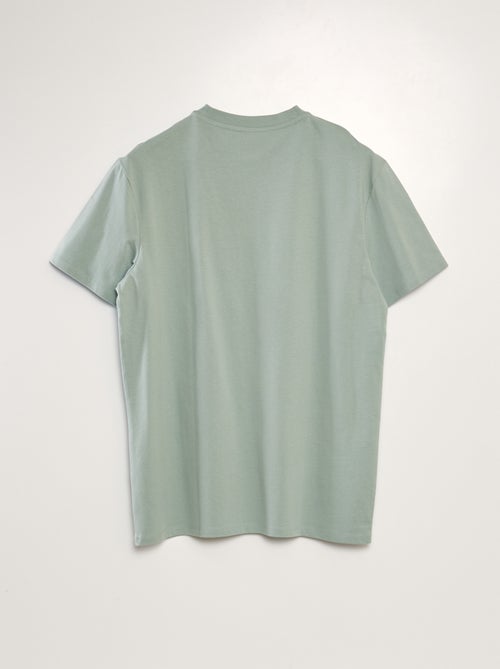 T-shirt scollo tondo in cotone - Kiabi