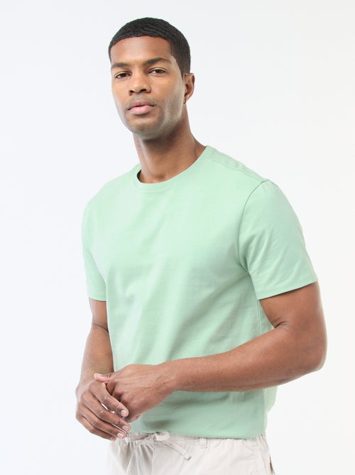 T-shirt scollo tondo in cotone - Kiabi