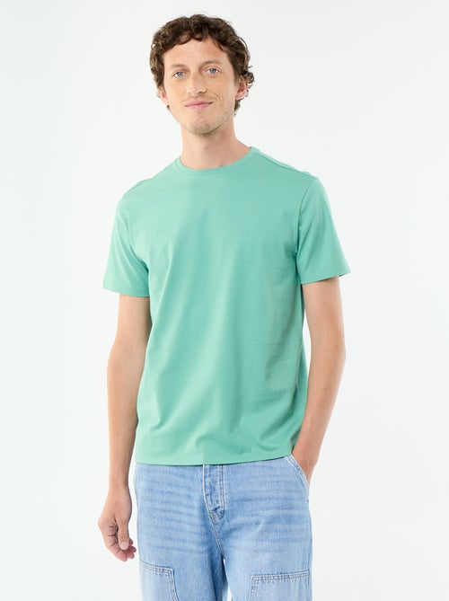 T-shirt scollo tondo in cotone - Kiabi