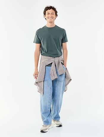 T-shirt scollo tondo in cotone
