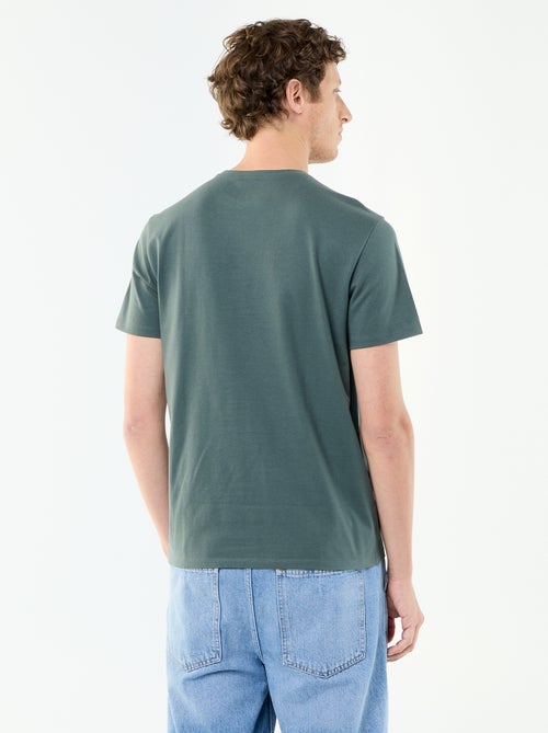 T-shirt scollo tondo in cotone - Kiabi