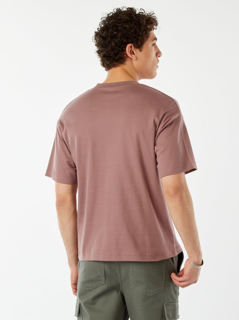 T-shirt scollo tondo in cotone VIOLA - Kiabi