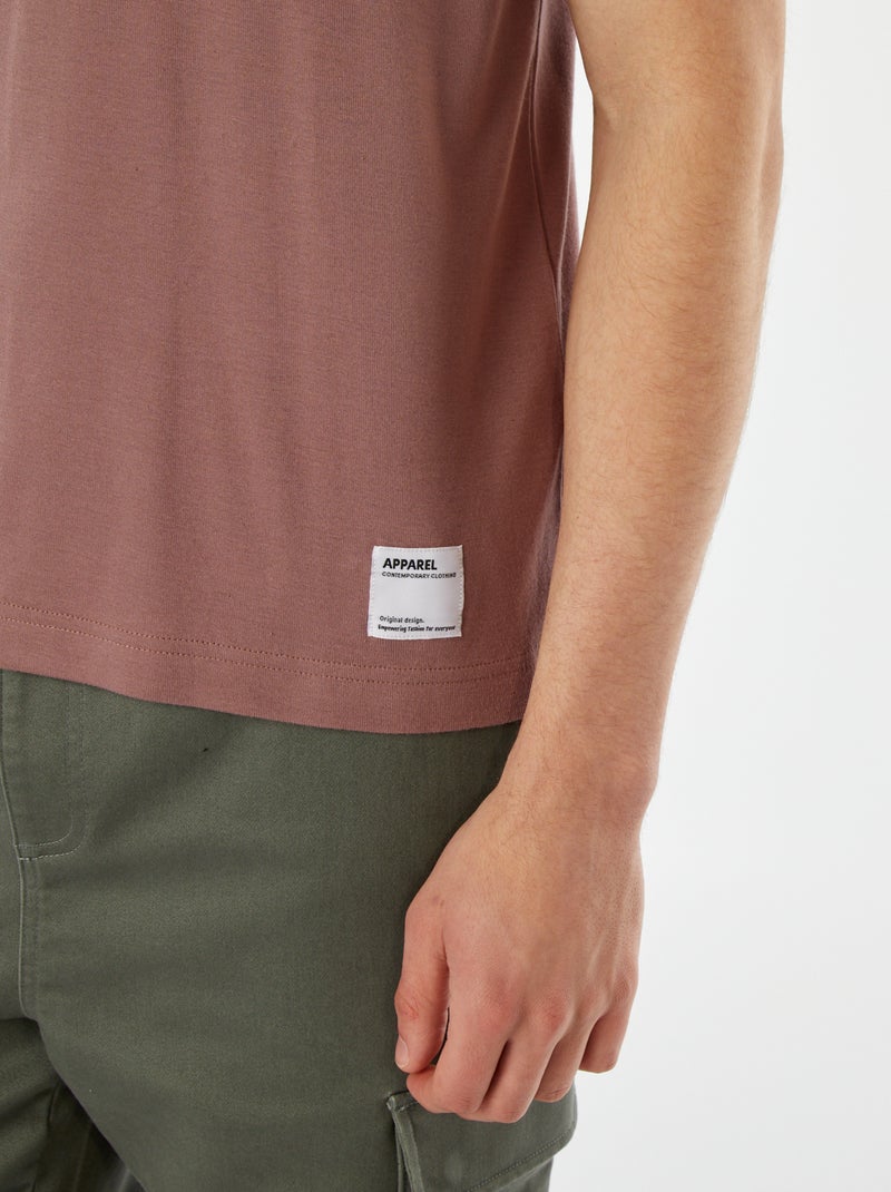 T-shirt scollo tondo in cotone VIOLA - Kiabi