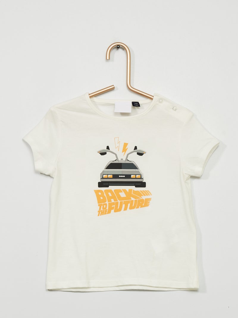 T-shirt scollo tondo 'Ritorno al futuro' BIANCO - Kiabi