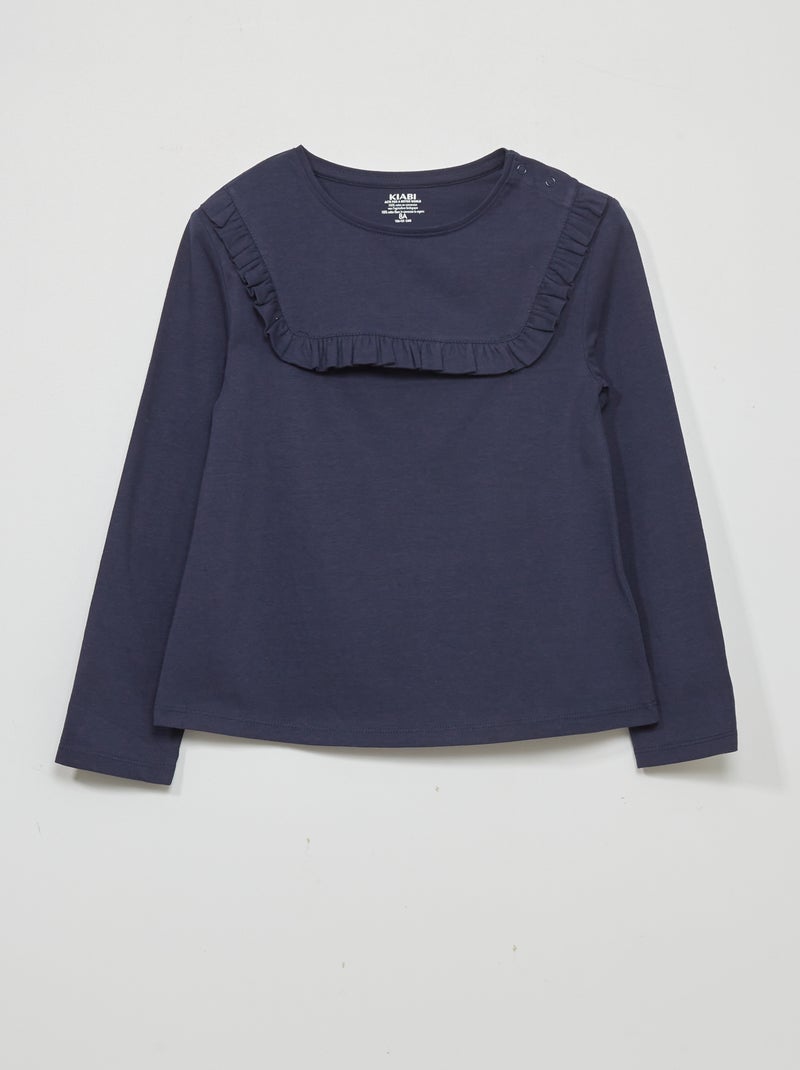 T-shirt scollo tondo tinta unita - So Easy NERO - Kiabi