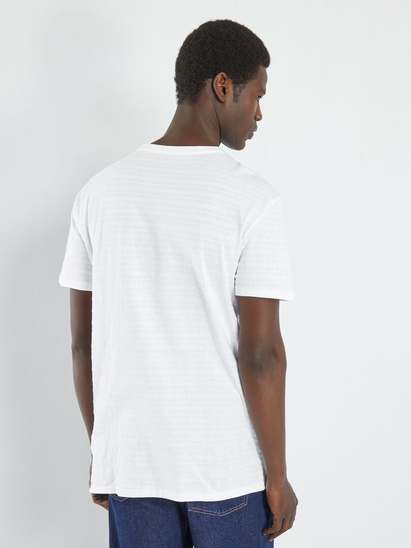 T-shirt scollo tondo tinta unita Bianco - Kiabi