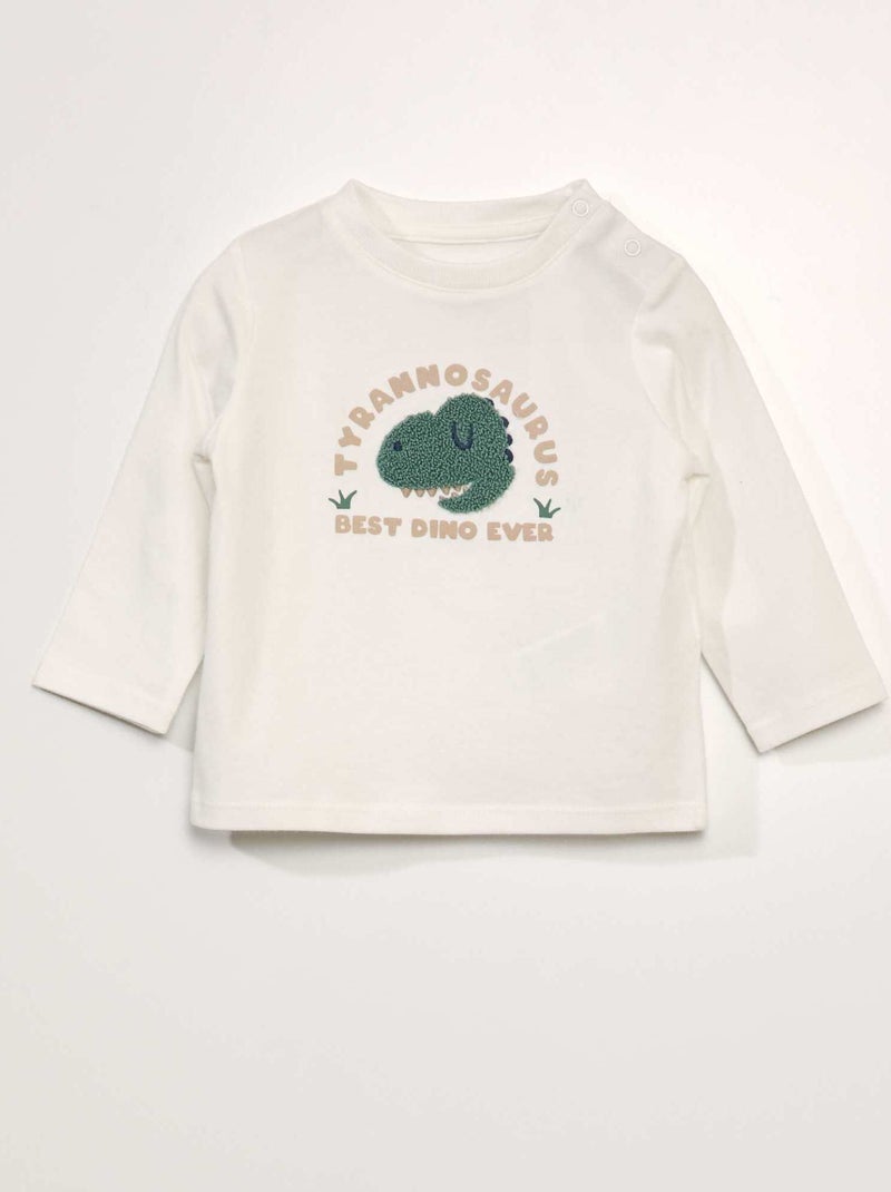 T-shirt screziata con stampa in bouclé BIANCO - Kiabi