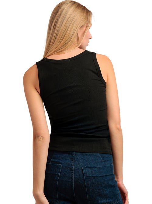 T-shirt senza maniche a coste con dettagli metallici da donna ADMAS - Kiabi