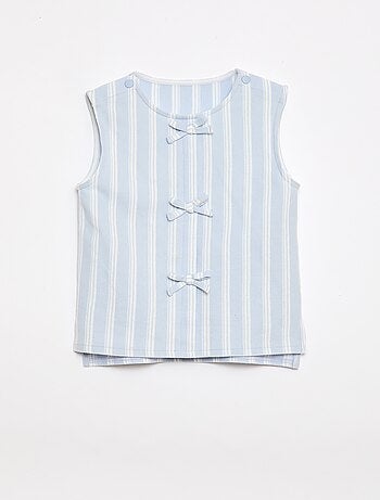 T-shirt senza maniche con nodi fantasia - collezione facile da indossare