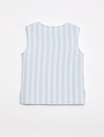 T-shirt senza maniche con nodi fantasia - collezione facile da indossare