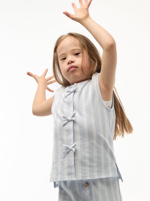 T-shirt senza maniche con nodi fantasia - collezione facile da indossare - Kiabi