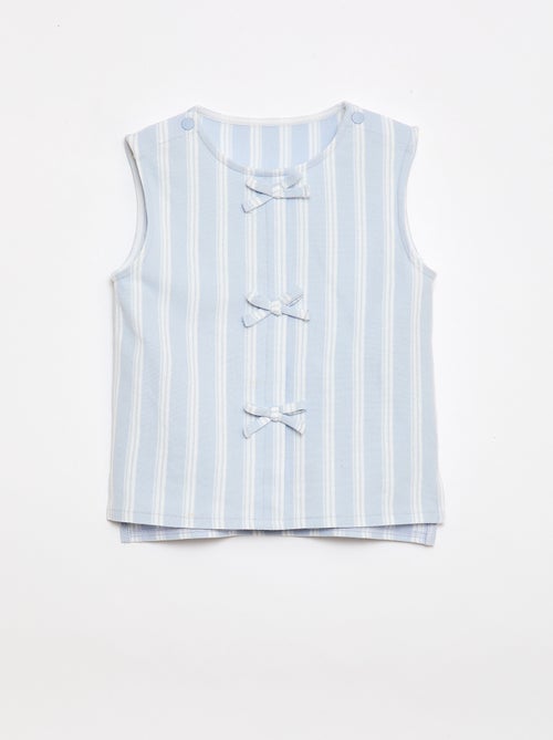 T-shirt senza maniche con nodi fantasia - collezione facile da indossare - Kiabi