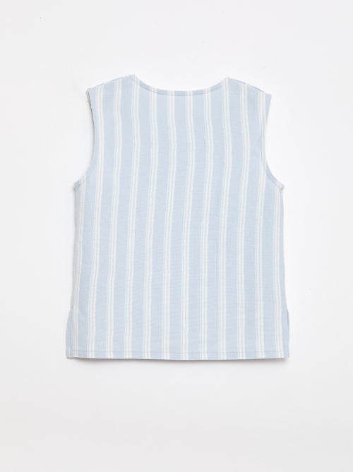 T-shirt senza maniche con nodi fantasia - collezione facile da indossare - Kiabi