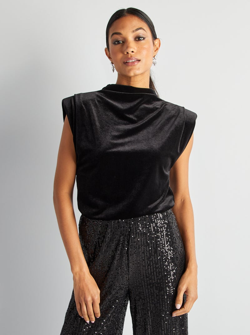 T-shirt senza maniche, con spalline in velluto nero - Kiabi