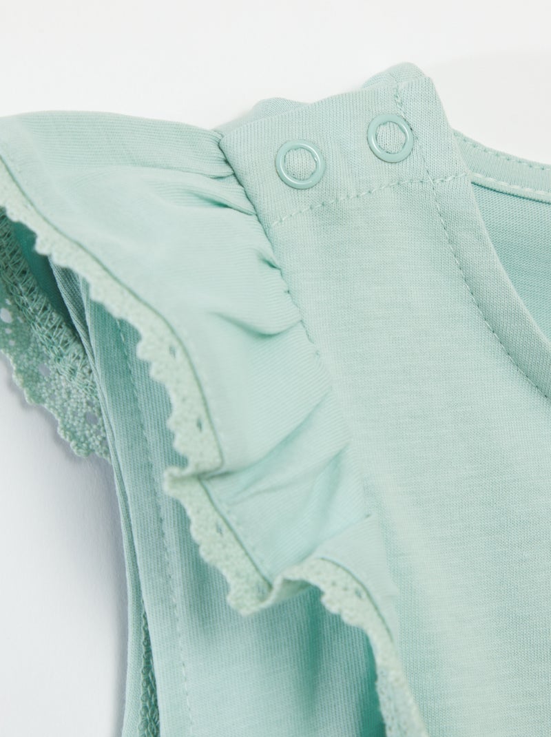T-shirt senza maniche con volant - collezione facile da indossare VERDE - Kiabi