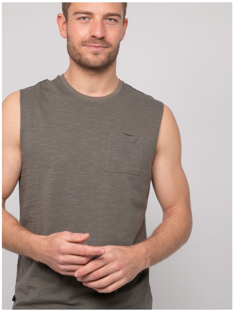 T-shirt senza maniche cotone NEGABINO Cachi - Kiabi