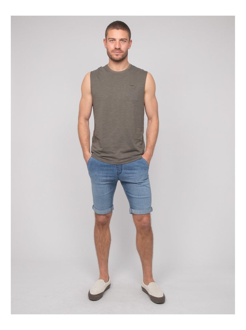 T-shirt senza maniche cotone NEGABINO Cachi - Kiabi