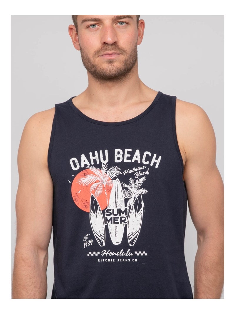 T-shirt senza maniche cotone NINATION Blu marino - Kiabi