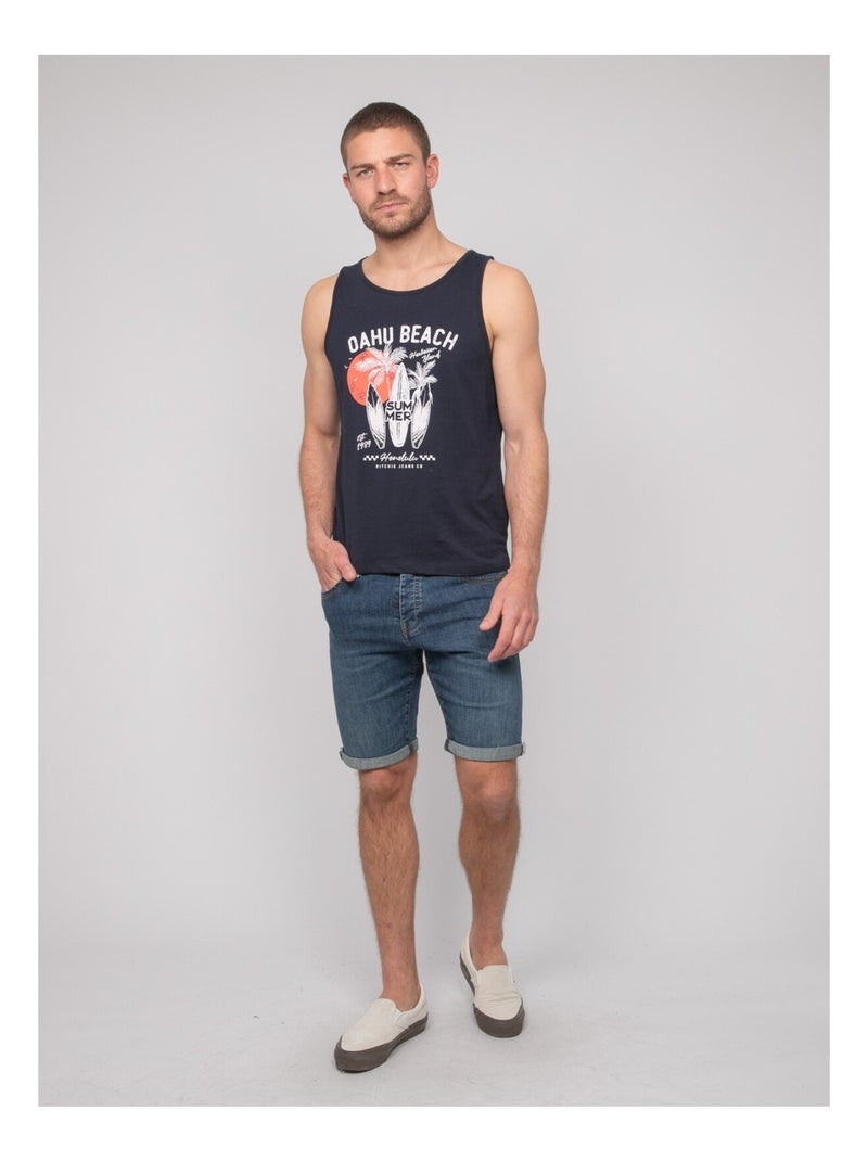 T-shirt senza maniche cotone NINATION Blu marino - Kiabi