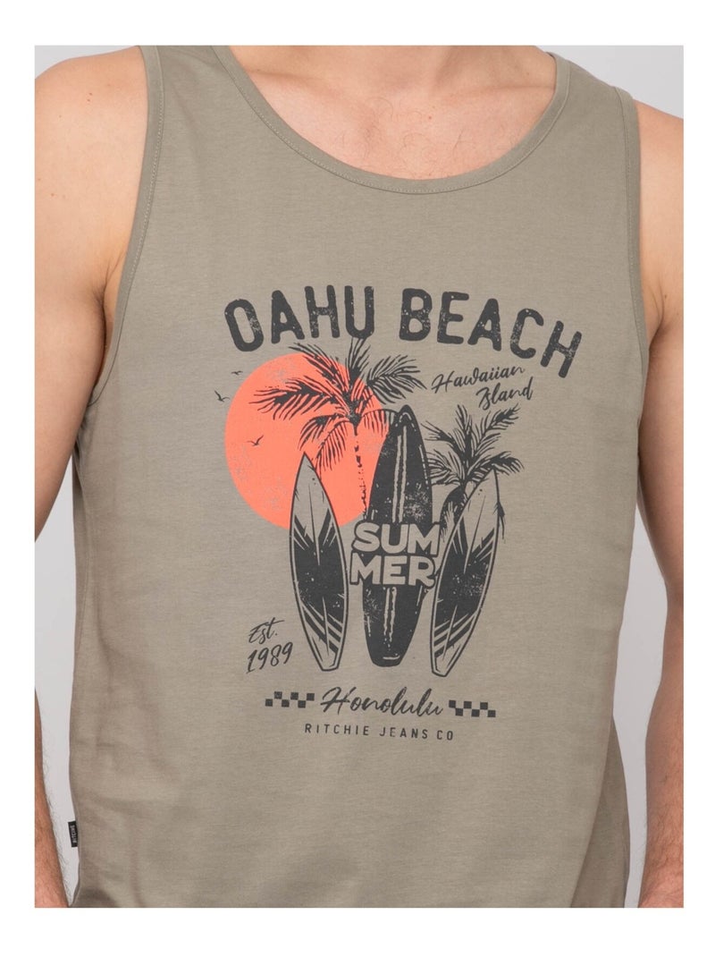 T-shirt senza maniche cotone NINATION Cachi - Kiabi